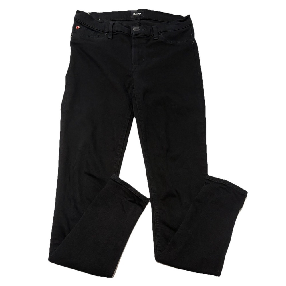 Hudson Nico Mid Rise Super SkinnyJeans Women's Size 28 Raven Black Stretch Ankle